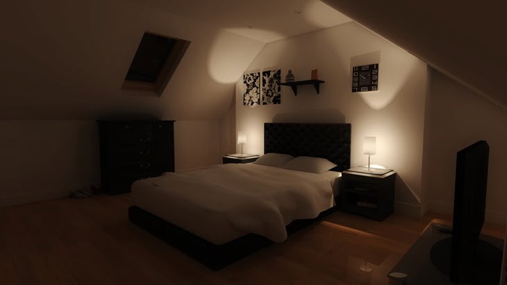 3D simulated image - bedroom loft conversion