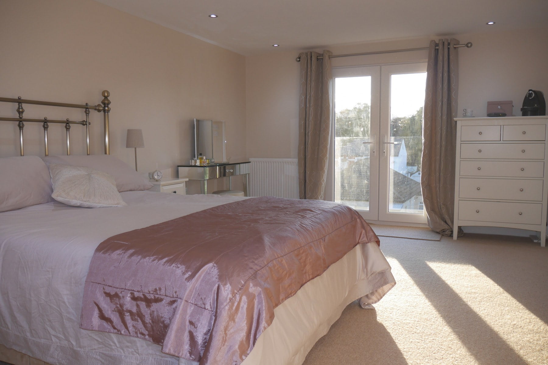 French doors and glass Juliet balcony